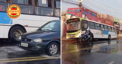 Ônibus Afunda em Buraco Após Rompimento de Adutora em Aparecida de Goiânia