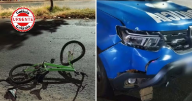Ciclista morre ao ser atropelado por viatura da Polícia Militar em Goiânia.