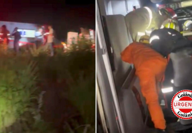 Ônibus capota na BR-060, em Abadiânia, e deixa ao menos dez passageiros feridos