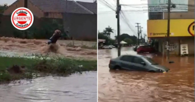 Enxurrada arrasta motociclista e veículo durante temporal e expõe fragilidade da drenagem urbana, em Planaltina de Goiás