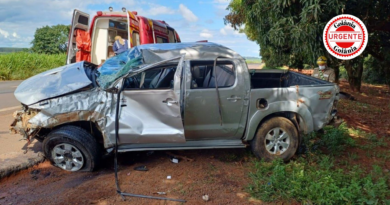 Jovem de 22 anos morre após caminhonete sair da pista e capotar na BR-060, em Rio Verde