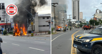 Ambulância pega fogo em plena Avenida 87 e mobiliza emergência, em Goiânia
