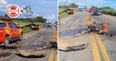 Colisão entre caminhão e automóvel deixa um morto na GO-469, entre Trindade e Abadia de Goiás
