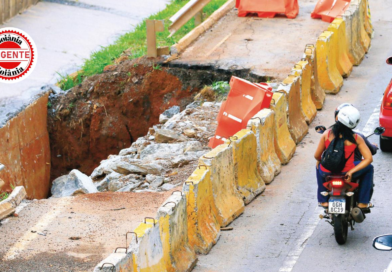 Erosão na Marginal Botafogo permanece sem solução e mantém interdição parcial após um mês