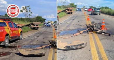 Colisão entre caminhão e automóvel deixa um morto na GO-469, entre Trindade e Abadia de Goiás