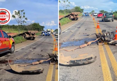 Colisão entre caminhão e automóvel deixa um morto na GO-469, entre Trindade e Abadia de Goiás