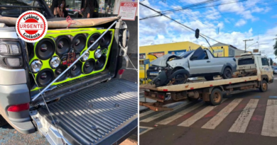 Motorista é detido após colidir com poste sob efeito de álcool, em Jataí