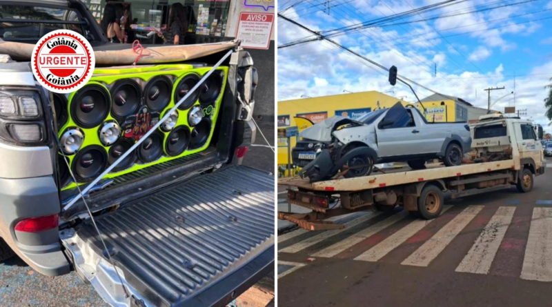 Motorista é detido após colidir com poste sob efeito de álcool, em Jataí