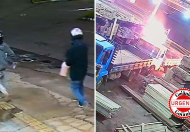 Incêndio criminoso em madeireira é flagrado por câmeras após morte de motociclista, em Trindade