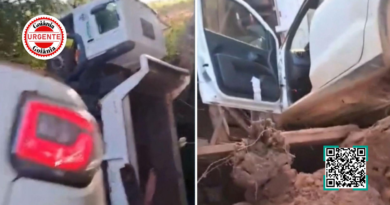 Ponte cede com caminhão em cima e expõe risco em estrada rural de Goiás