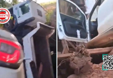 Ponte cede com caminhão em cima e expõe risco em estrada rural de Goiás