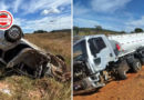 Motorista morre após colisão violenta entre carro e caminhão na GO-139, em Caldas Novas