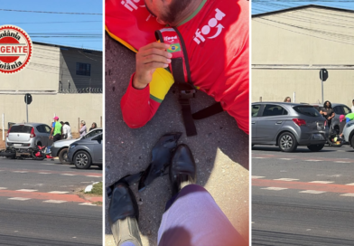 Colisão entre carro e motocicleta mobiliza Bombeiros na Avenida Rio Verde, em Aparecida de Goiânia