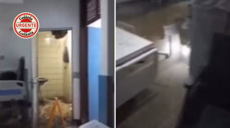 Temporal expõe fragilidade estrutural e provoca alagamento em enfermaria da Santa Casa de Goiânia