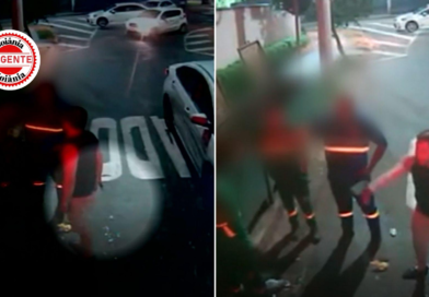 Perito afastado é flagrado sacando arma e agredindo coletores de lixo, em Goiânia