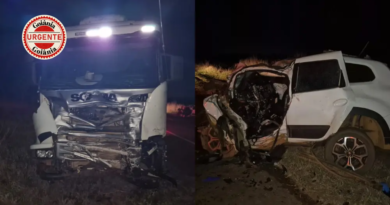 Motorista morre após colisão frontal entre carro e carreta na GO-184, em Jataí