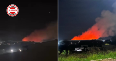 Incêndio de grandes proporções mobiliza Bombeiros na região Norte de Goiânia