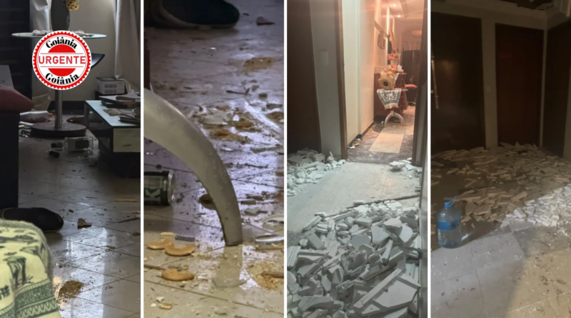 Apartamento onde jornalista foi morto ficou destruído após ação policial, em Goiânia