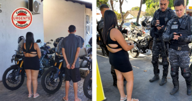 Casal suspeito de furtar capacete é preso após ser contido por motociclistas, em Goiânia