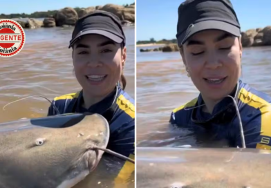 Naiara Azevedo fisga piraíba de 2,4 metros no Rio Araguaia e reforça importância da pesca esportiva, em Goiás