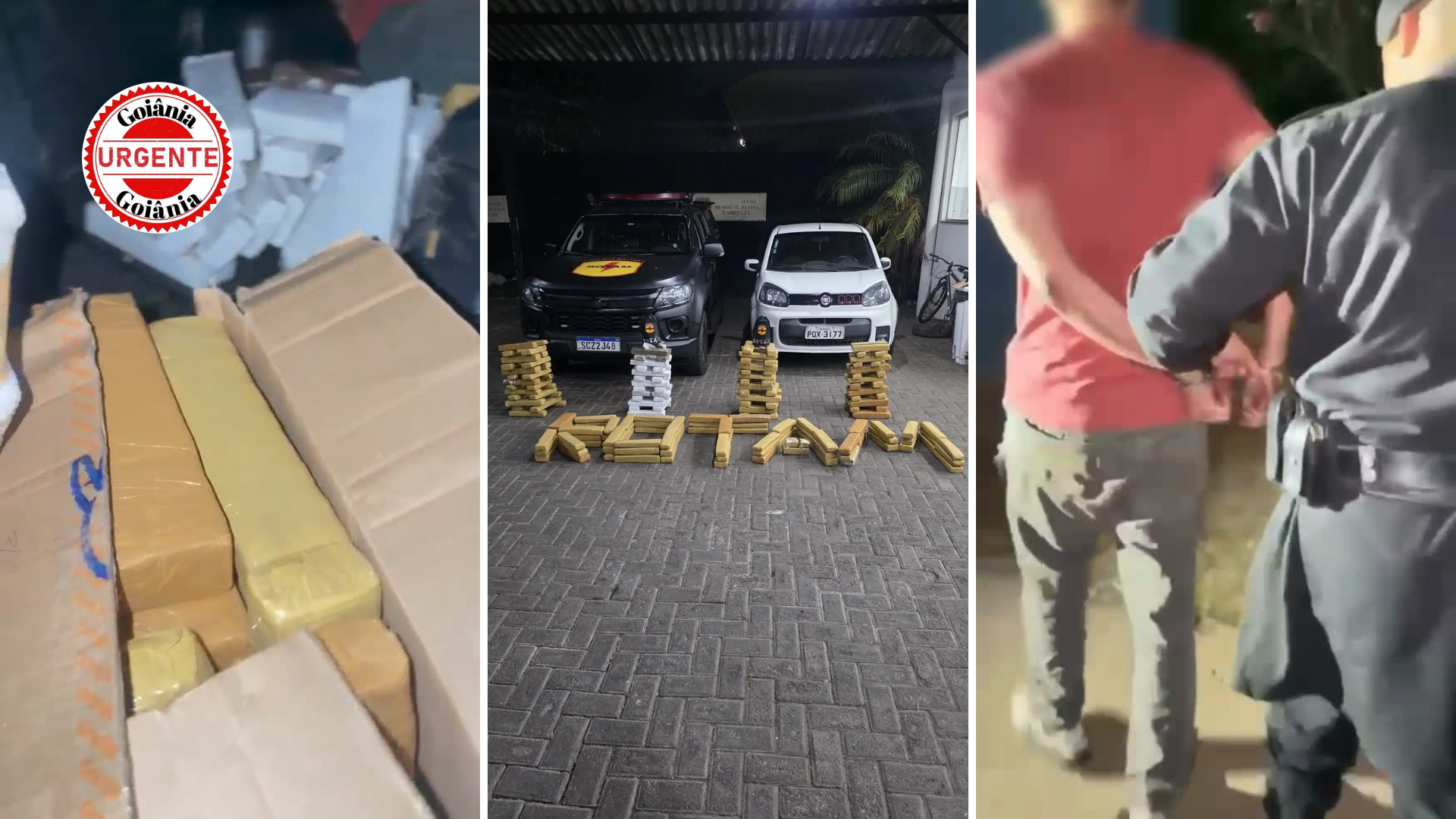 Rotam apreende cerca de 150 kg de maconha em carro na GO-080, em Goiânia
