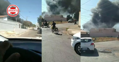 Incêndio de grandes proporções assusta moradores, em Aparecida de Goiânia