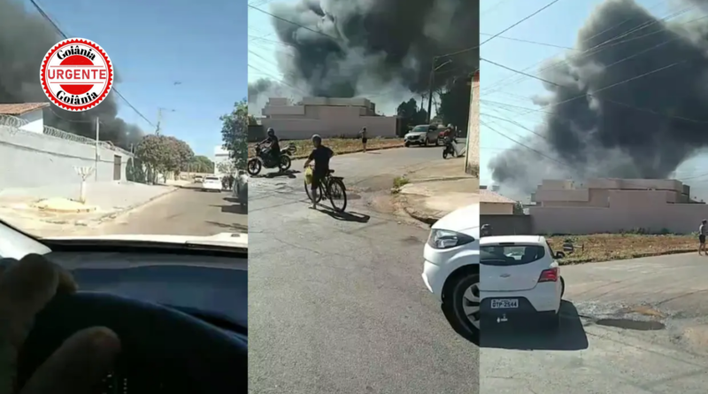 Incêndio de grandes proporções assusta moradores, em Aparecida de Goiânia