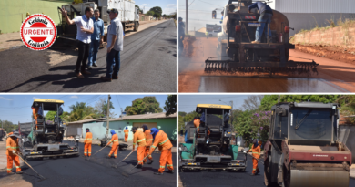 Vilela vistoria obras de recapeamento e pavimentação, em Aparecida de Goiânia