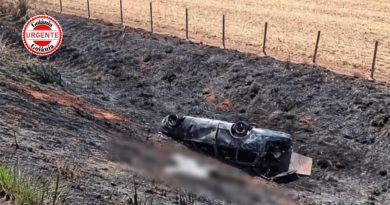 Três pessoas morrem após carro capotar e pegar fogo na GO-568
