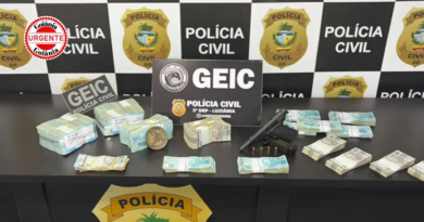 Homem é preso com R$ 504 mil e pistola após saque em Novo Gama